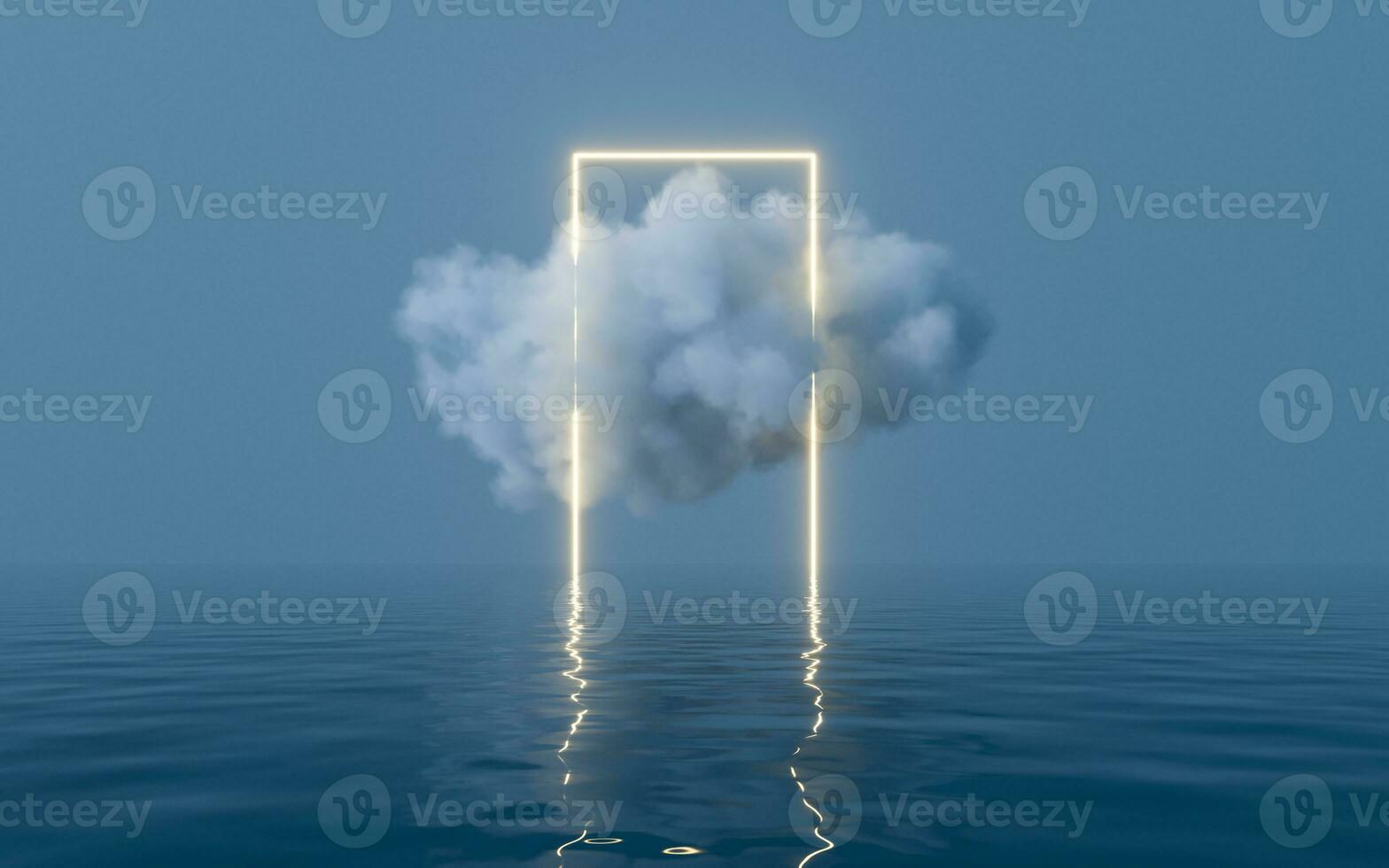 Cloud and water surface, 3d rendering. photo
