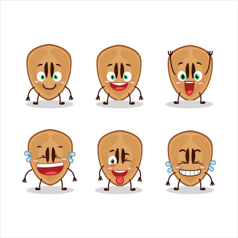 dibujos animados personaje de rebanada de zapote con sonrisa expresión vector
