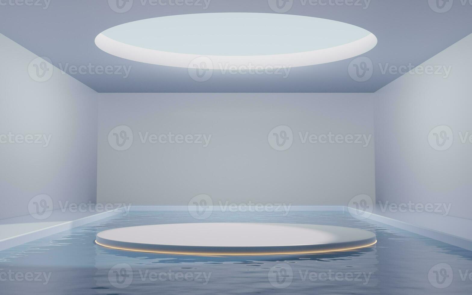 The room with empty stage inside, 3d rendering. photo