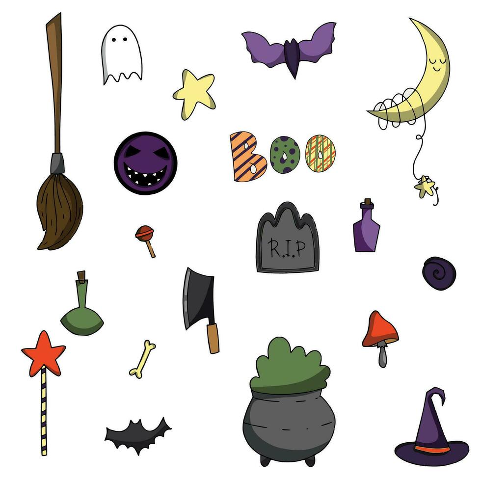 halloween elements big set. vector