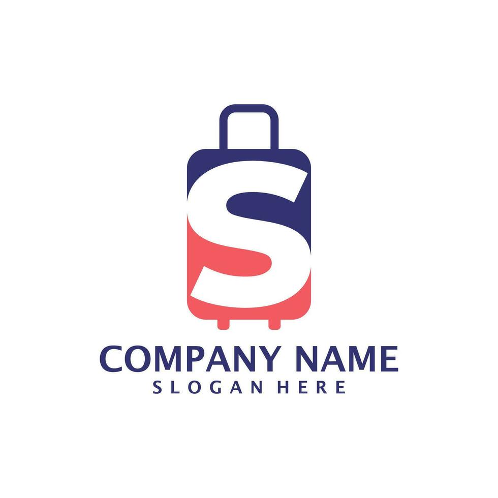 Letter S with Suitcase logo design vector. Initial S with Suitcase logo design template concept vector