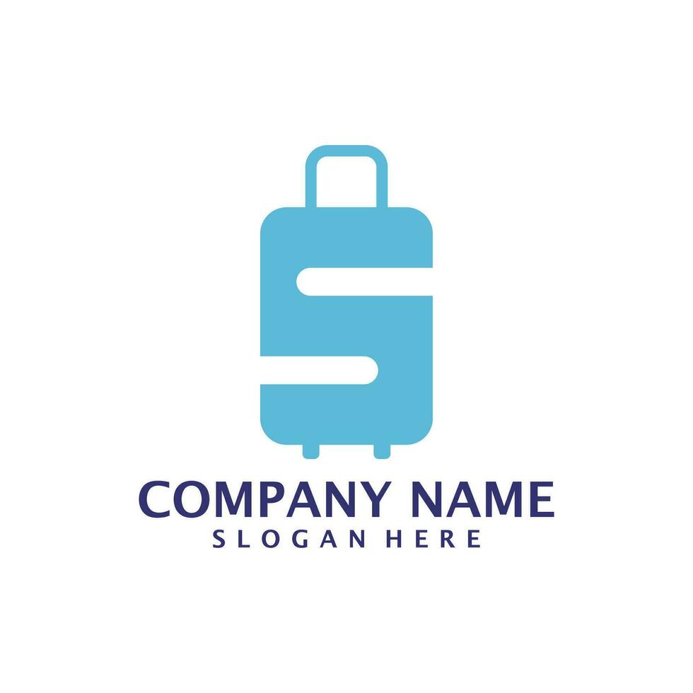 Letter S with Suitcase logo design vector. Initial S with Suitcase logo design template concept vector