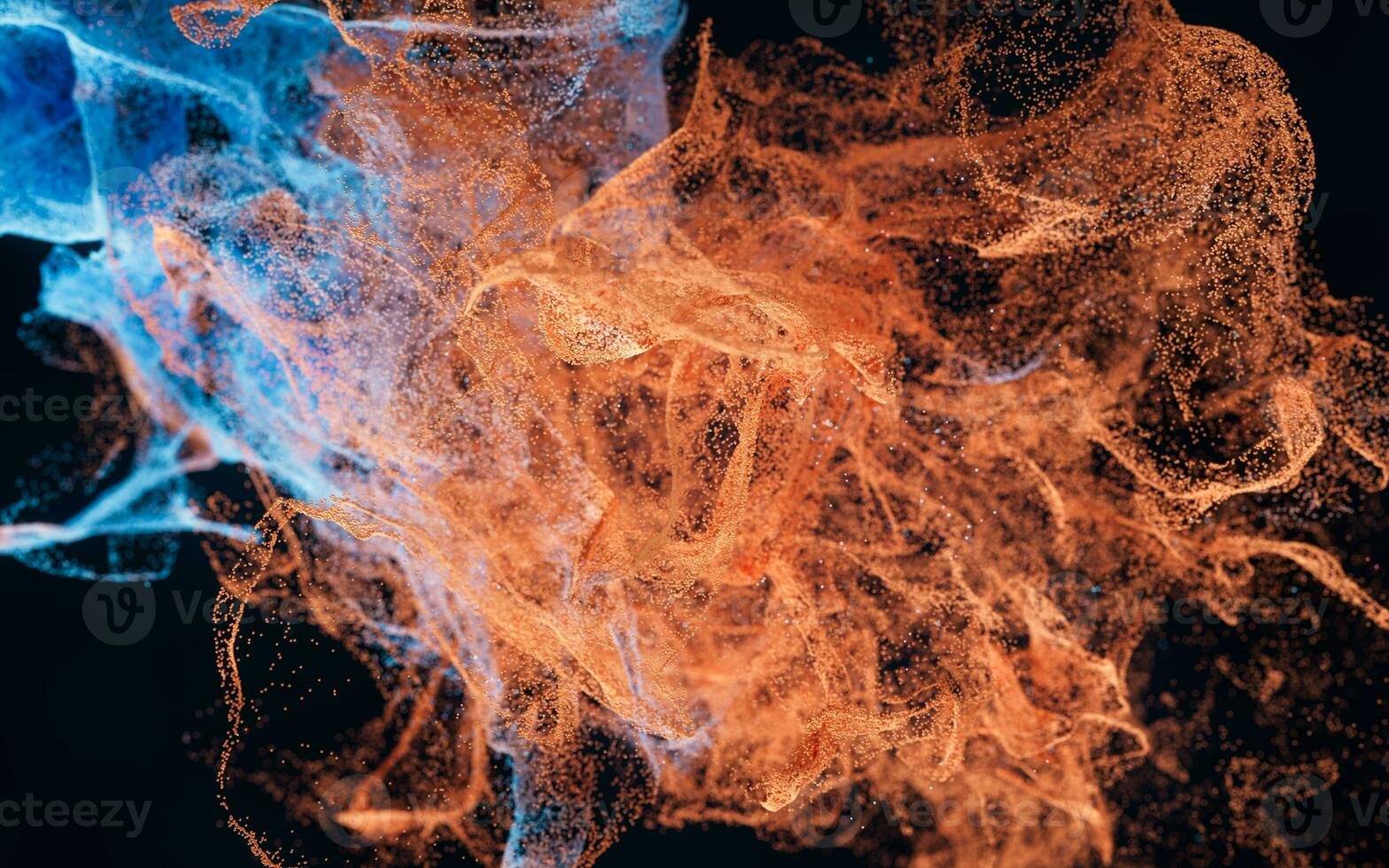 Abstract wave particles, diffuse powder, 3d rendering. photo