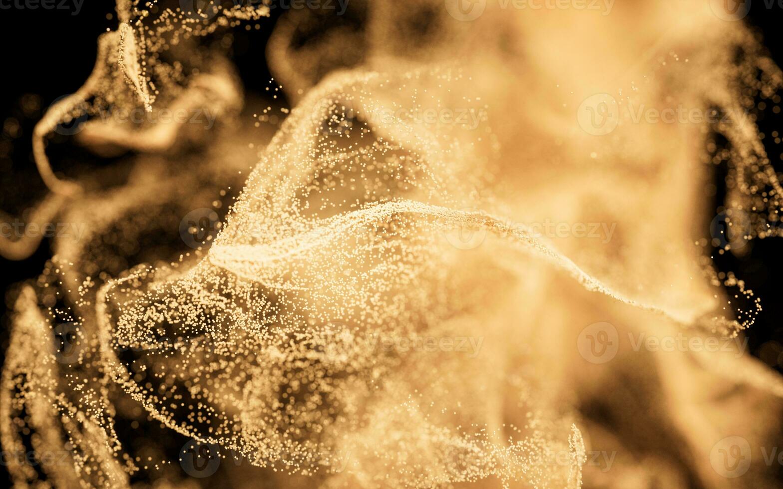 Abstract wave particles, diffuse powder, 3d rendering. photo