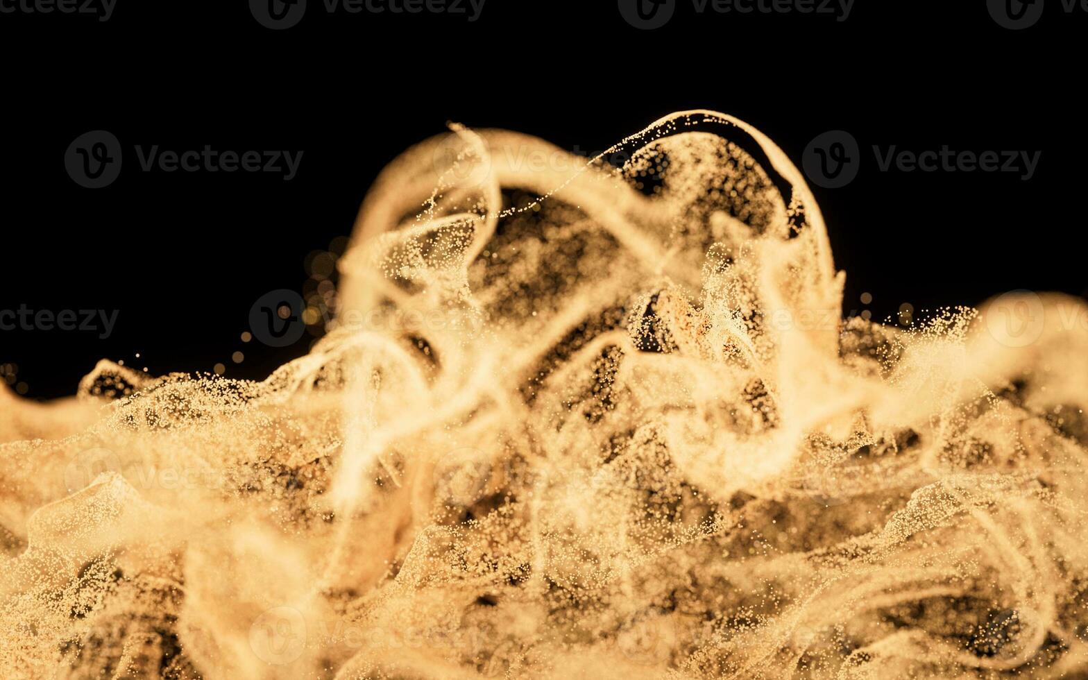 Abstract wave particles, diffuse powder, 3d rendering. photo