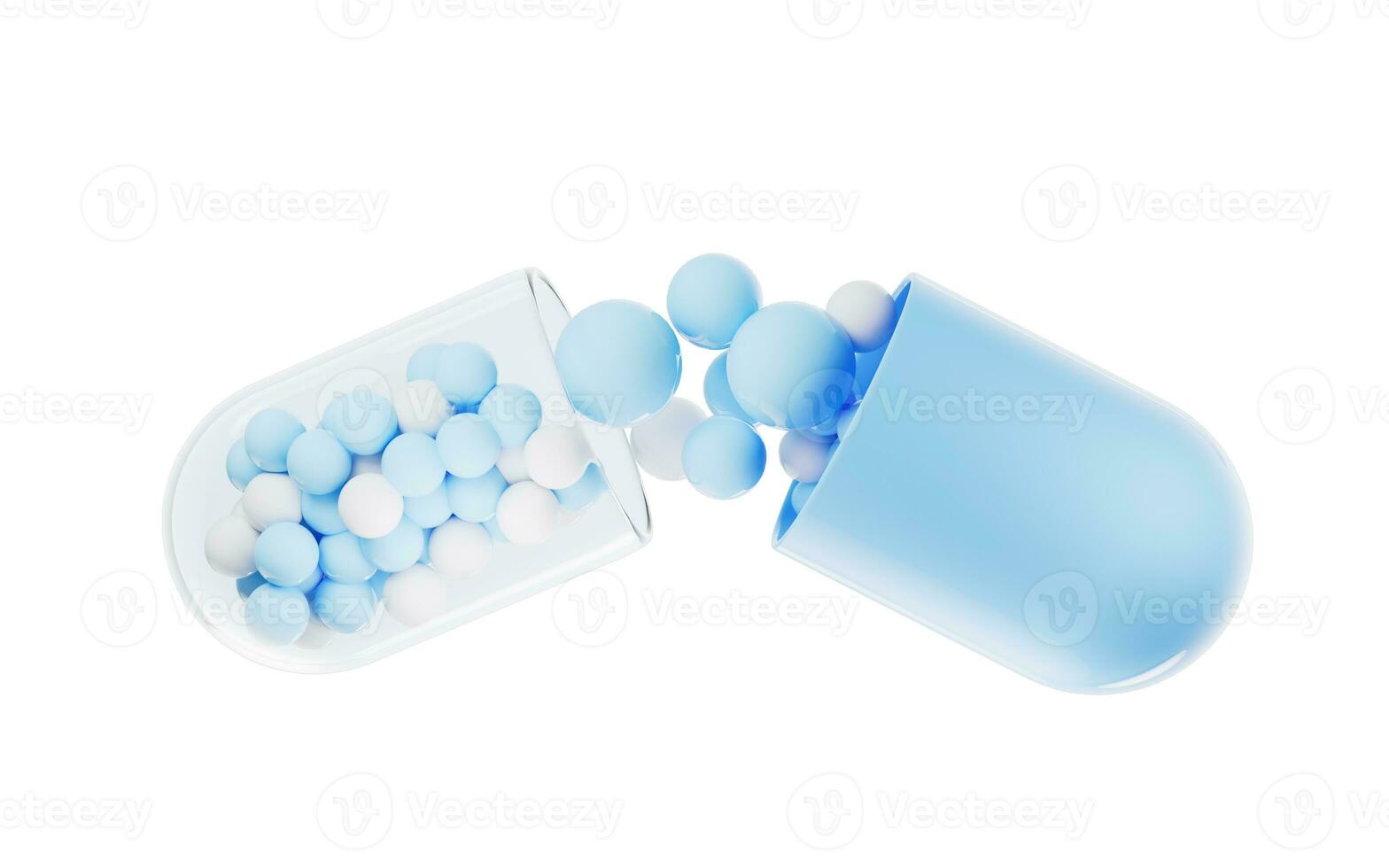 Medical capsule with biomedical concept, 3d rendering. photo