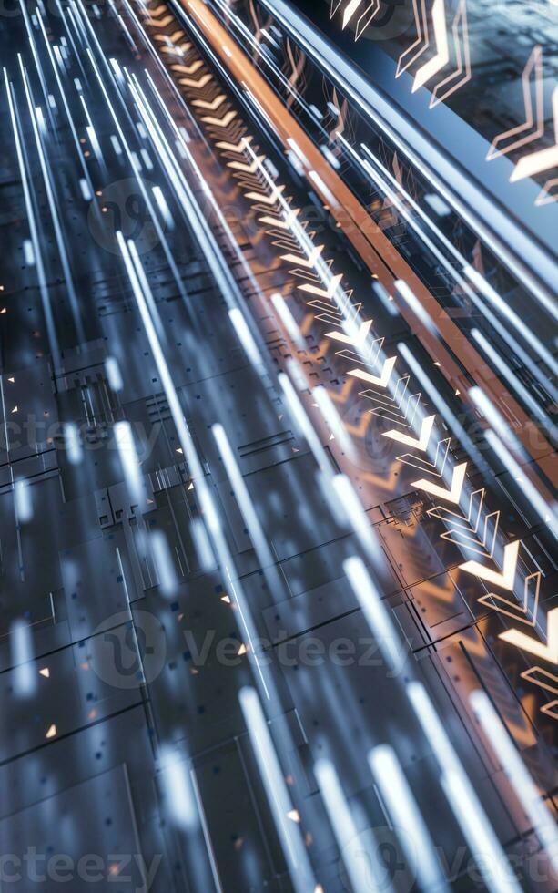 Fast speed electronic transmission circuit, 3d rendering. photo