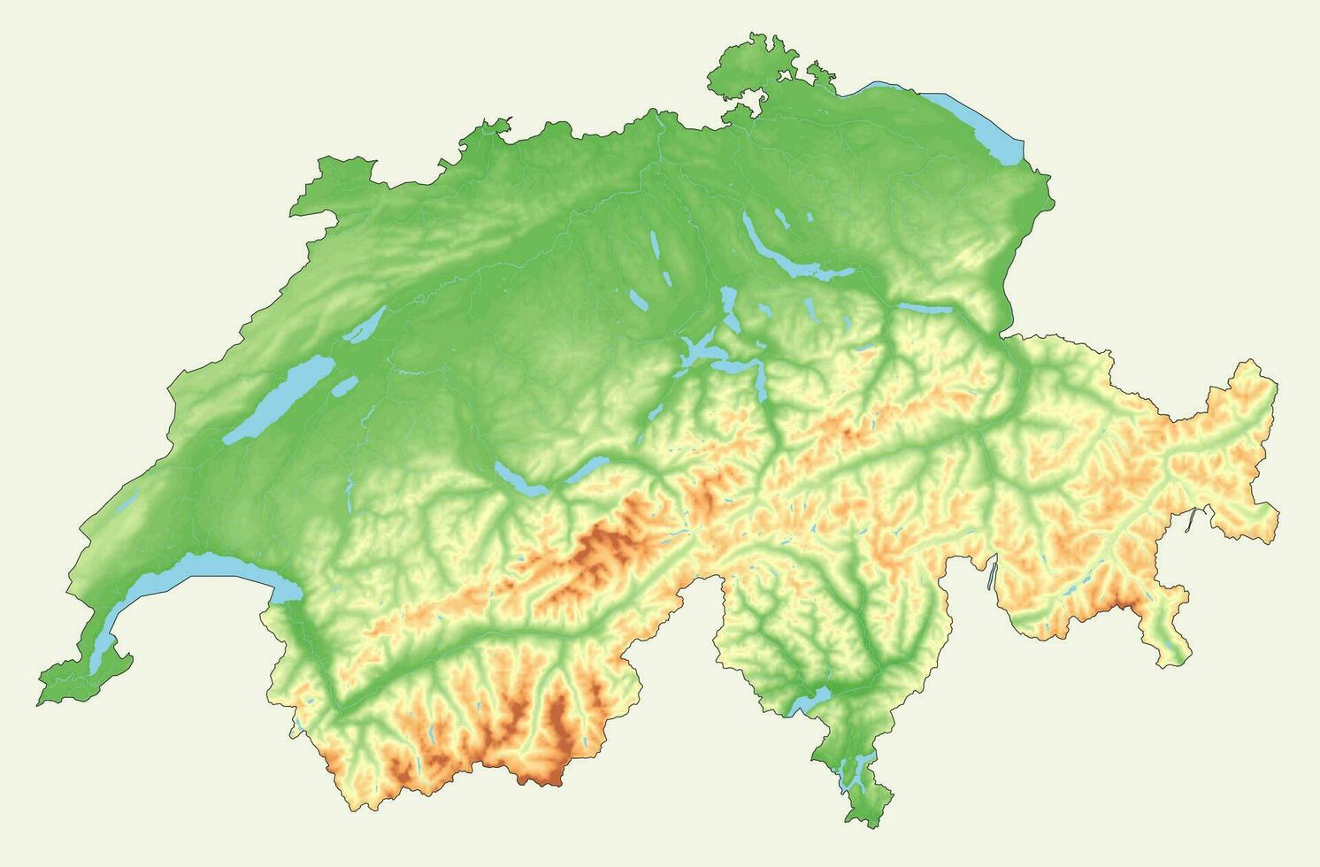 Topographic vector of Switzerland