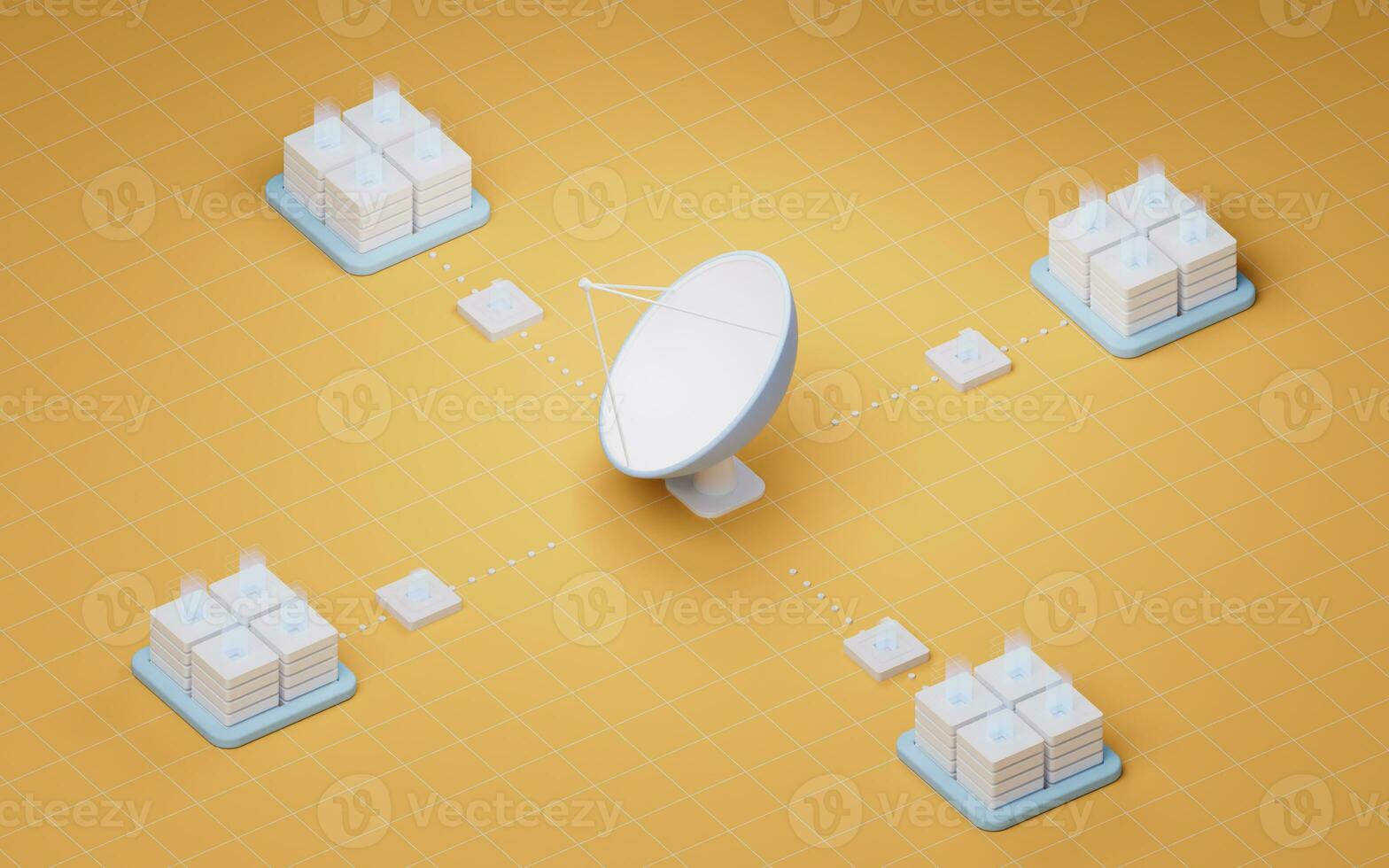 Radar antenna, aerospace and communications concept, 3d rendering. photo