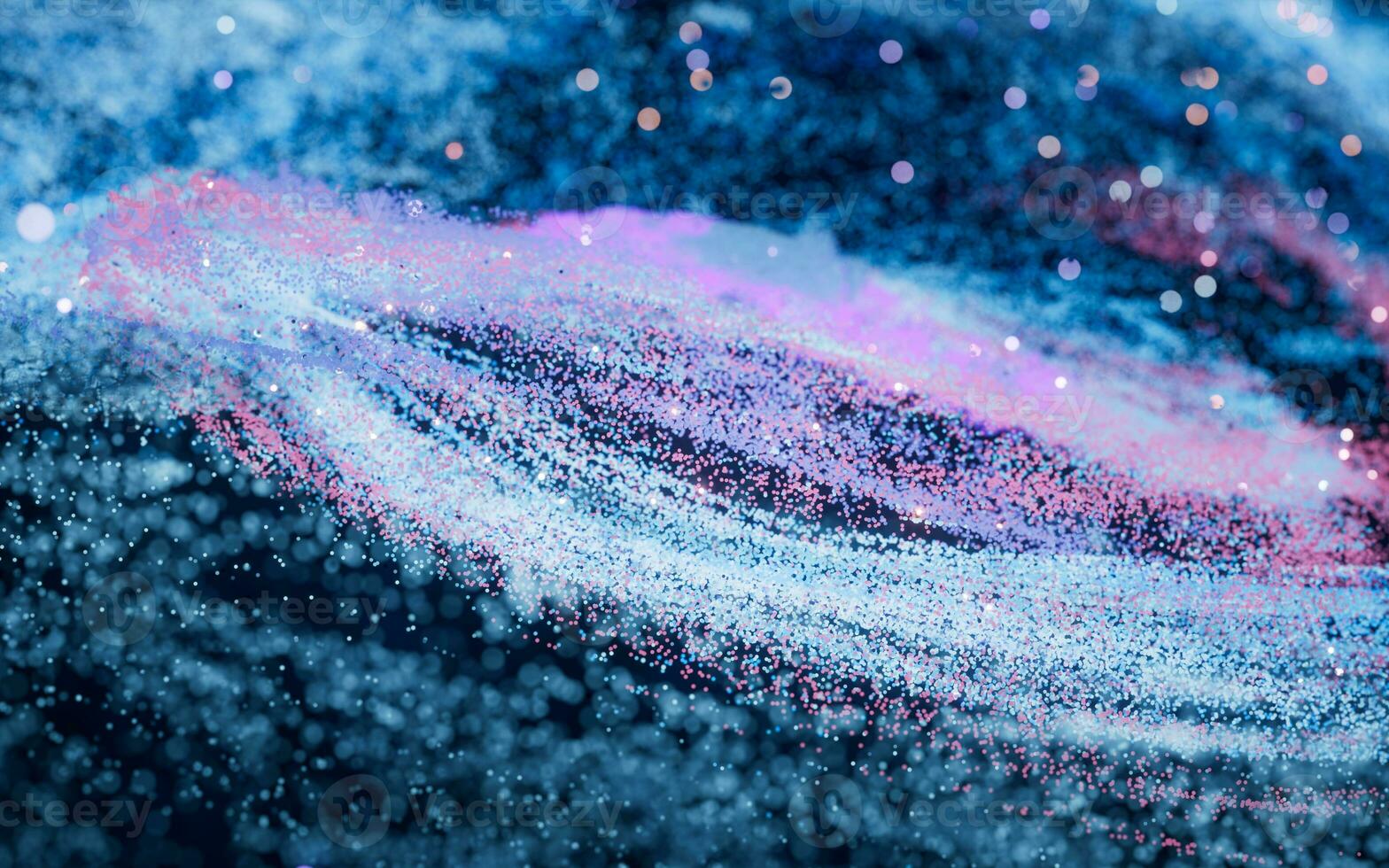 Colorful nebula with density glowing particles, 3d rendering. photo
