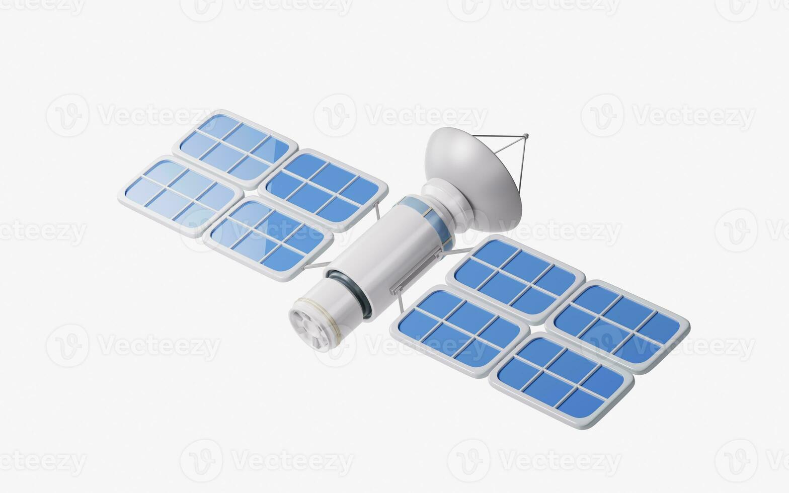 espacio orbital satélite, aeroespacial y comunicaciones concepto, 3d representación. foto