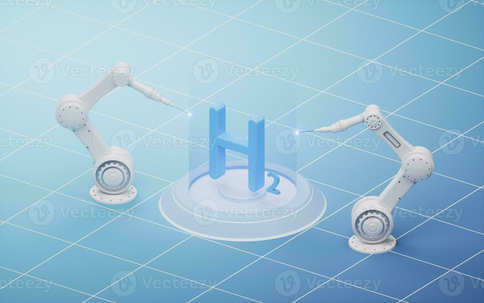 Mechanical arm with new energy concept, 3d rendering. photo