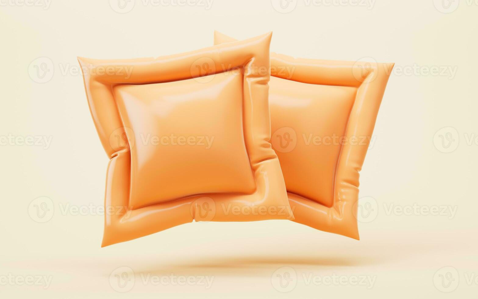 Soft and inflatable throw pillows, 3d rendering. photo