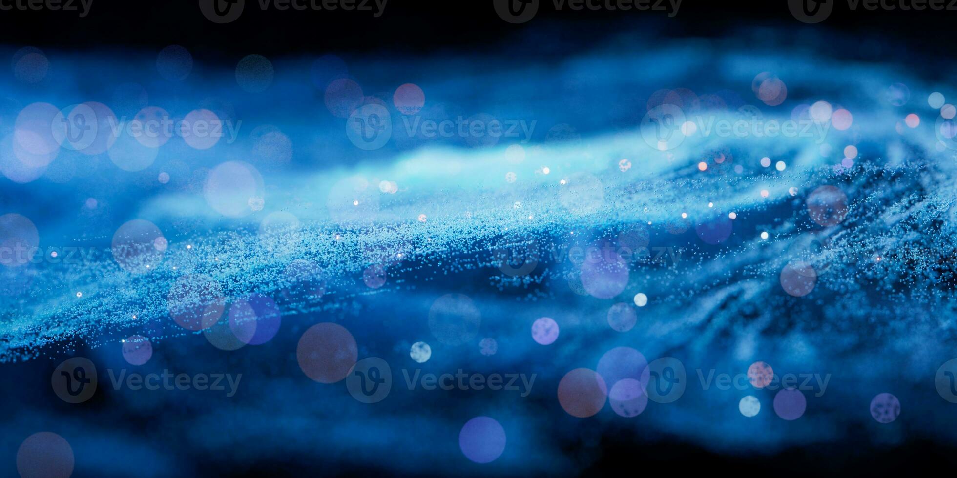 Colorful nebula with density glowing particles, 3d rendering. photo