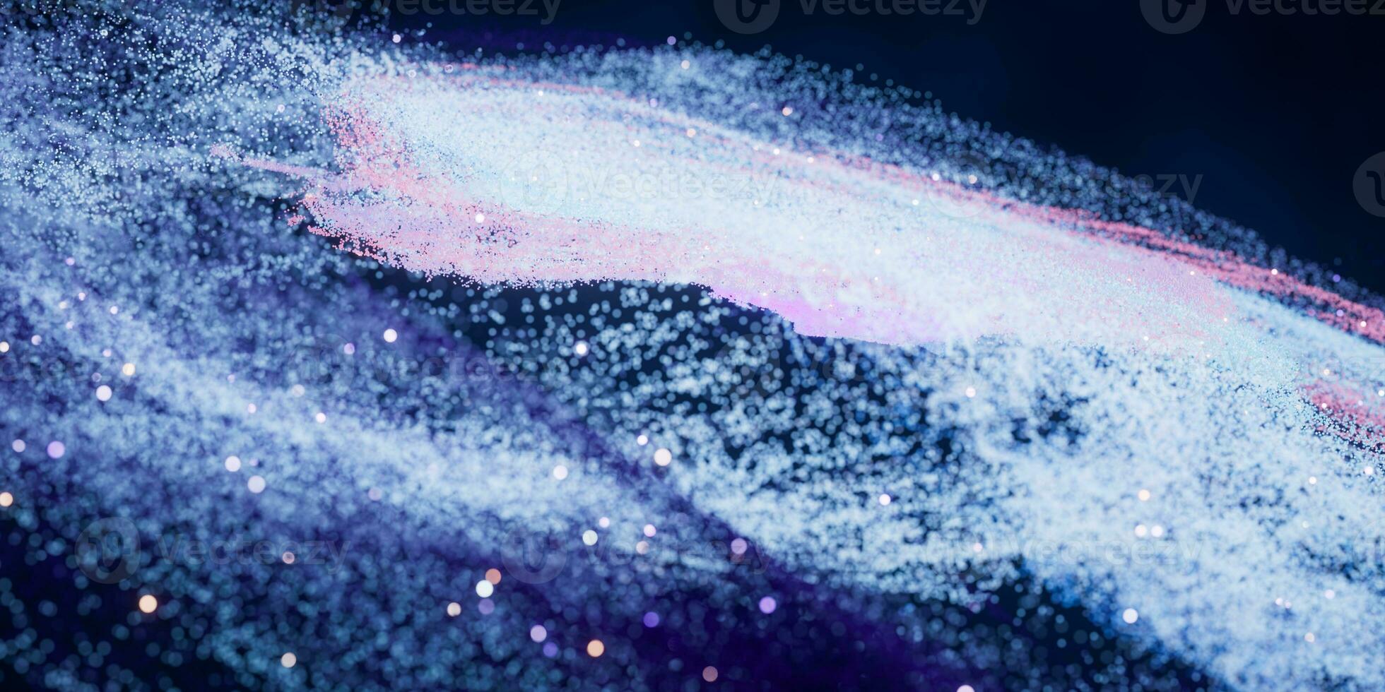 Colorful nebula with density glowing particles, 3d rendering. photo