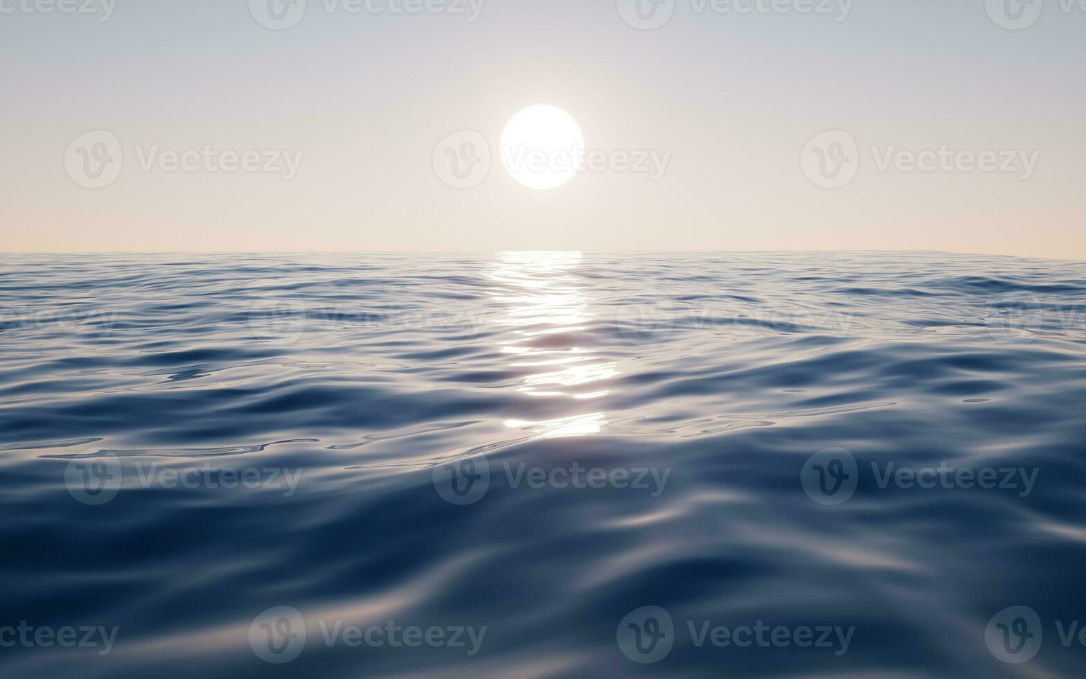 Empty water surface, 3d rendering. photo