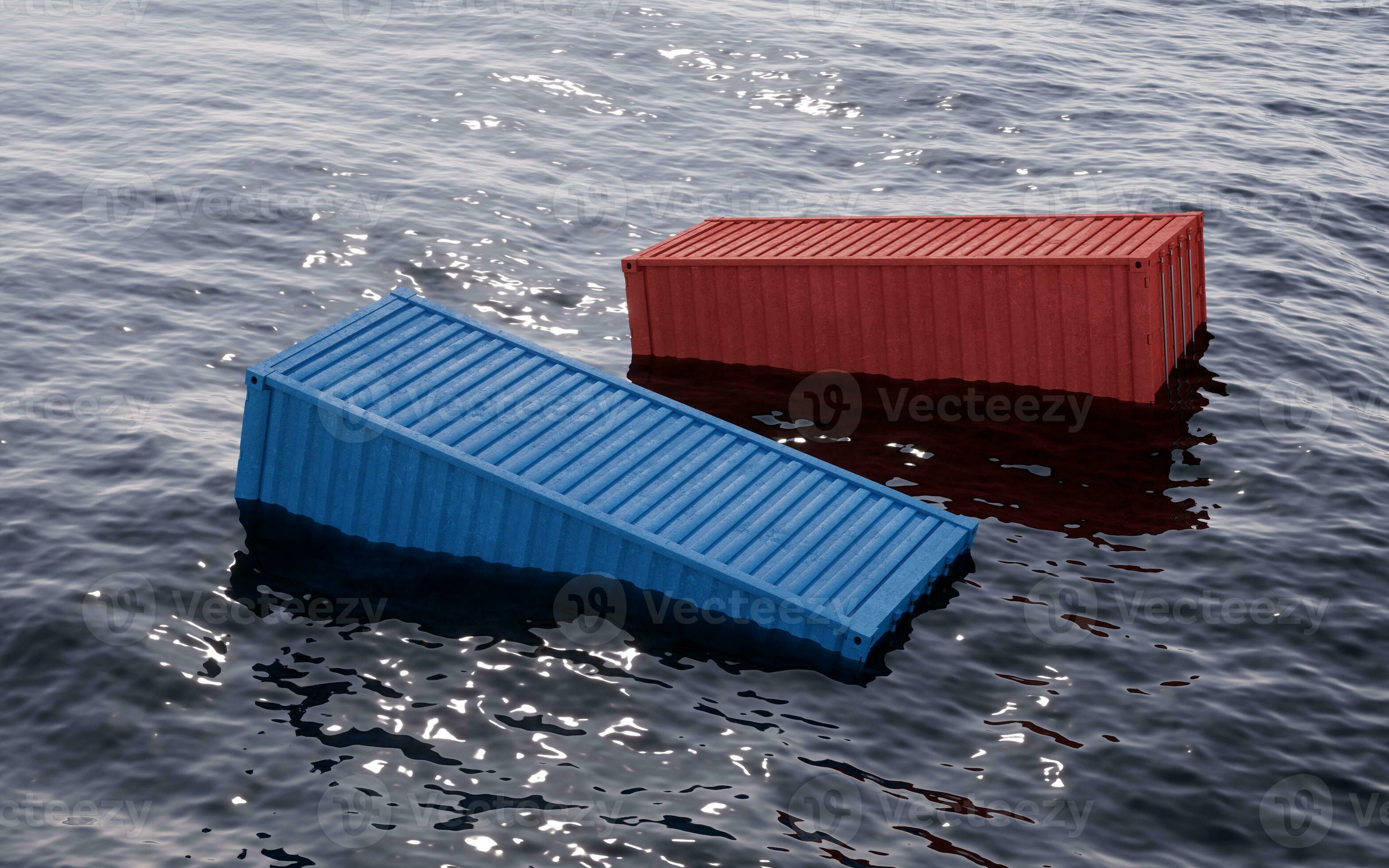 Cargo Container Floating In The Ocean 3d Rendering 27771149 Stock cargo-container-floating-in-the-ocean-3d-rendering-27771149-stock