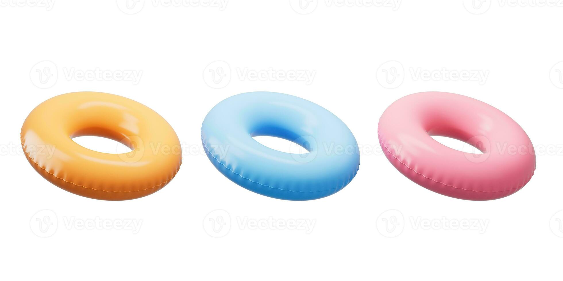 Inflatable swimming ring, summer and swimming themes, 3d rendering. photo