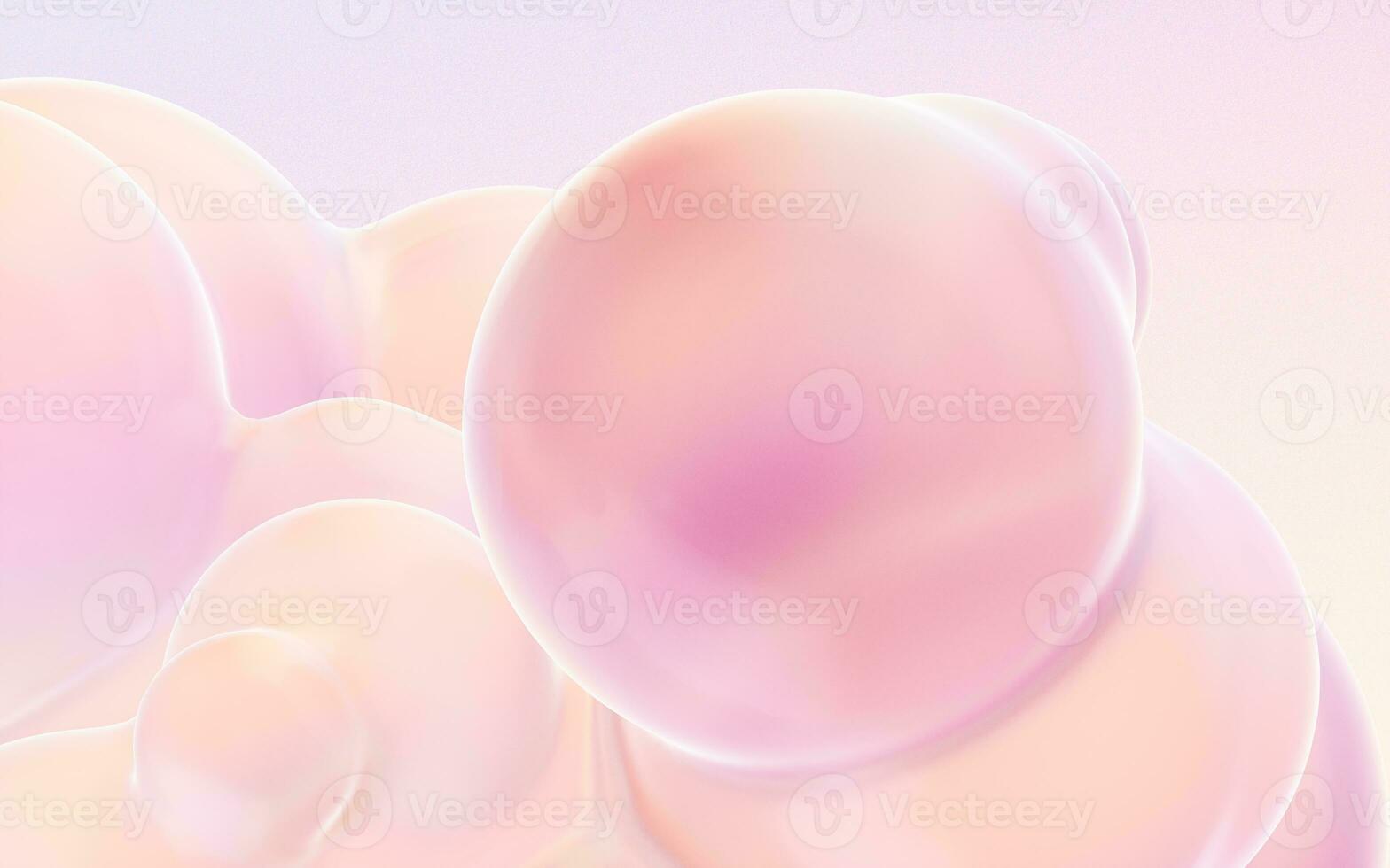 Transparent gradient bubbles, 3d rendering. photo