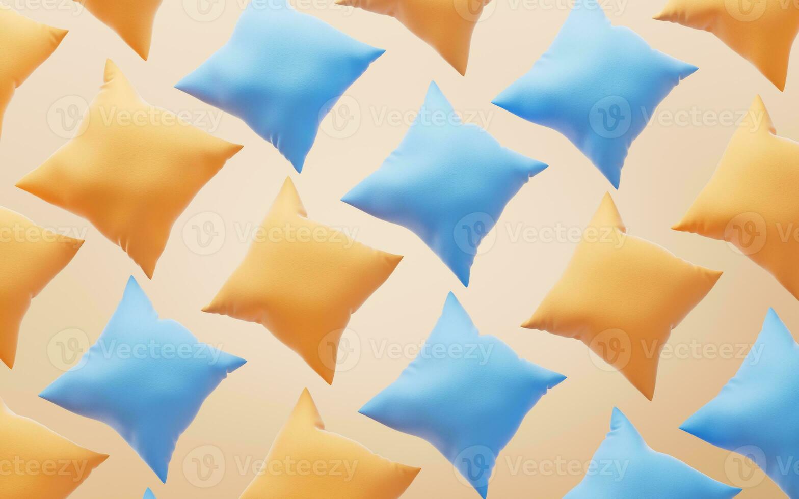 Soft and inflatable throw pillows, 3d rendering. photo