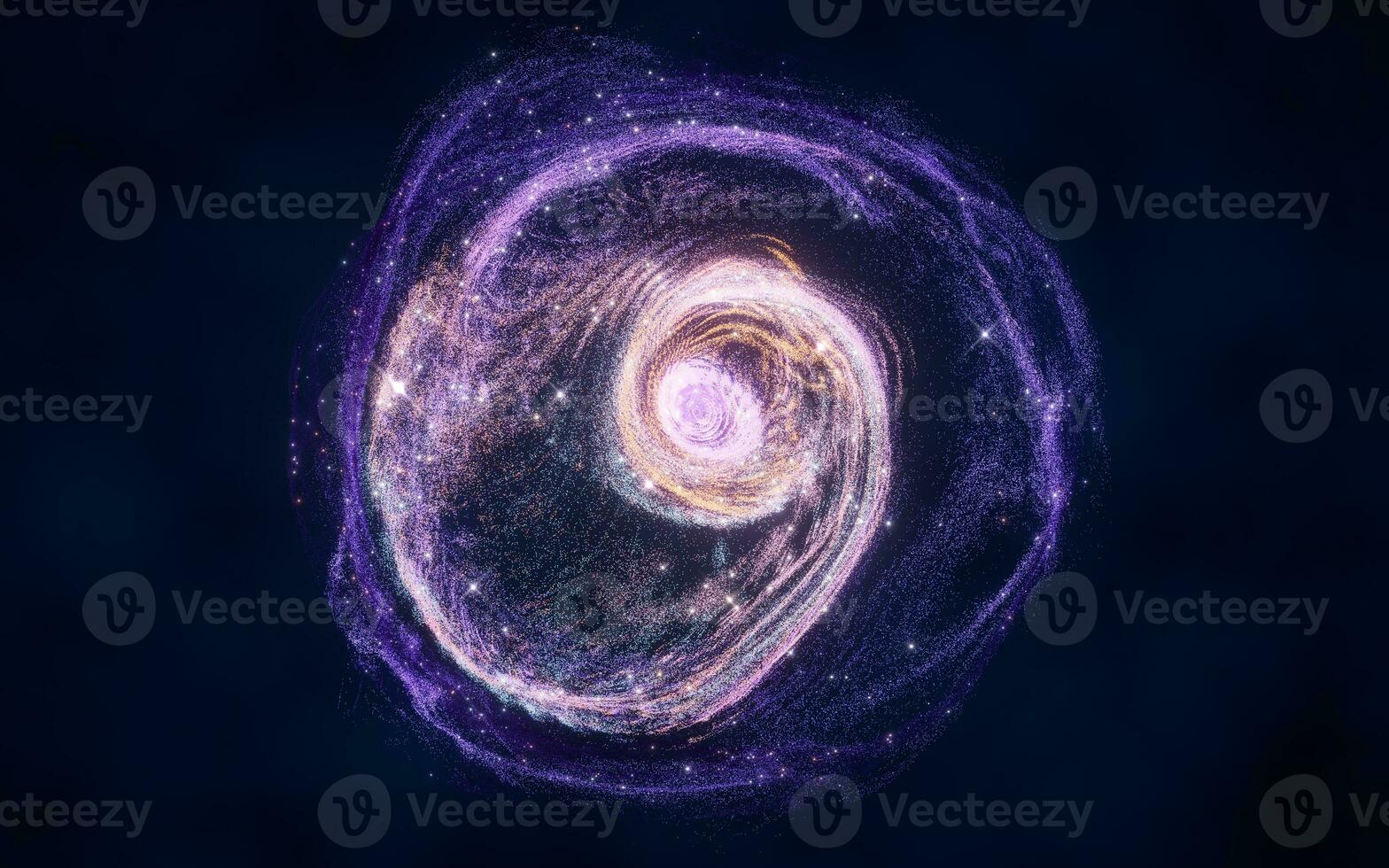 Colorful nebula with density glowing particles, 3d rendering. photo