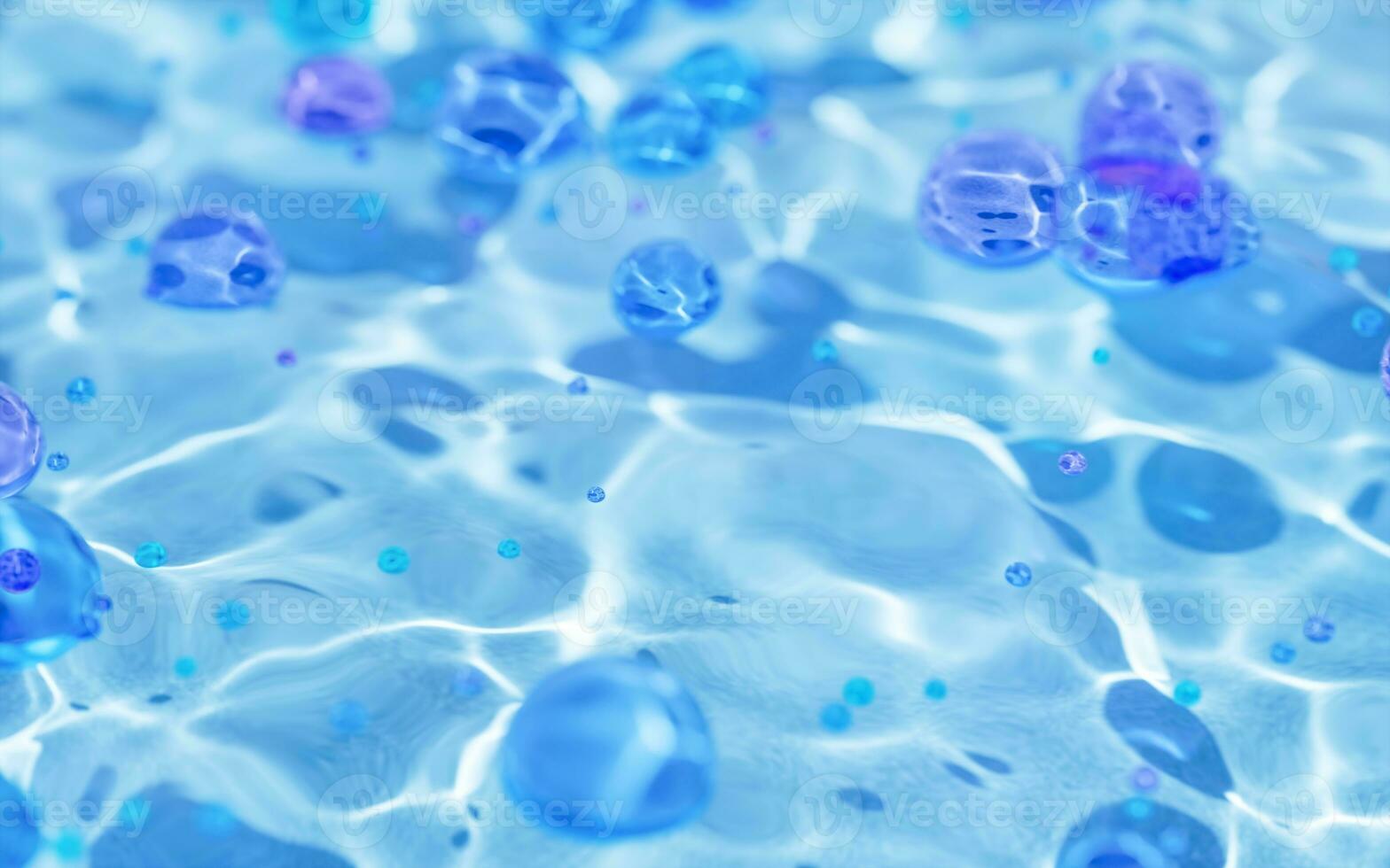 Water surface with caustic phenomenon, 3d rendering. photo