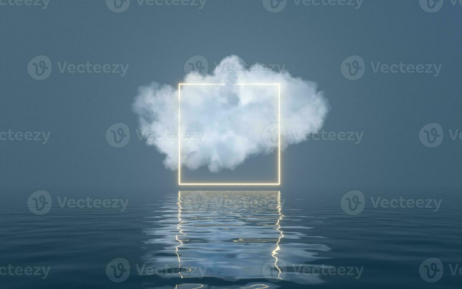Cloud and water surface, 3d rendering. photo