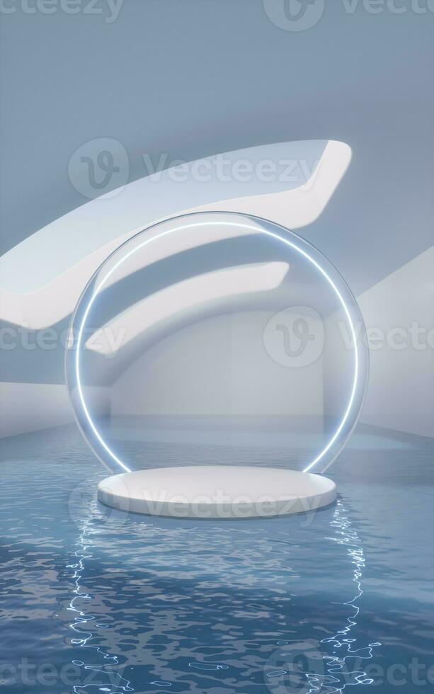 The room with empty stage inside, 3d rendering. photo