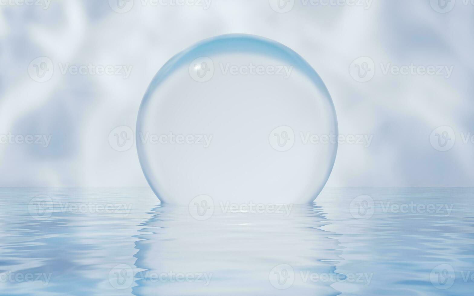 Bright room with water inside, 3d rendering. photo