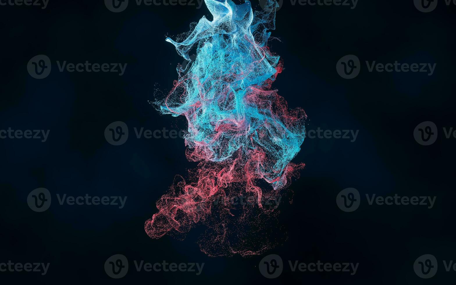 Abstract wave particles, diffuse powder, 3d rendering. photo