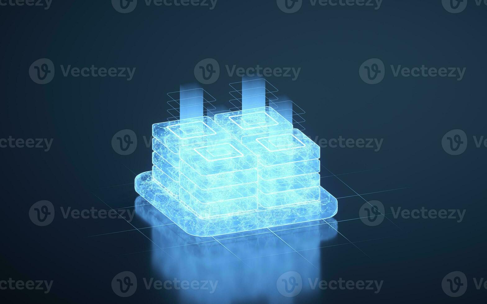 Server equipment with data line effect, 3d rendering. photo