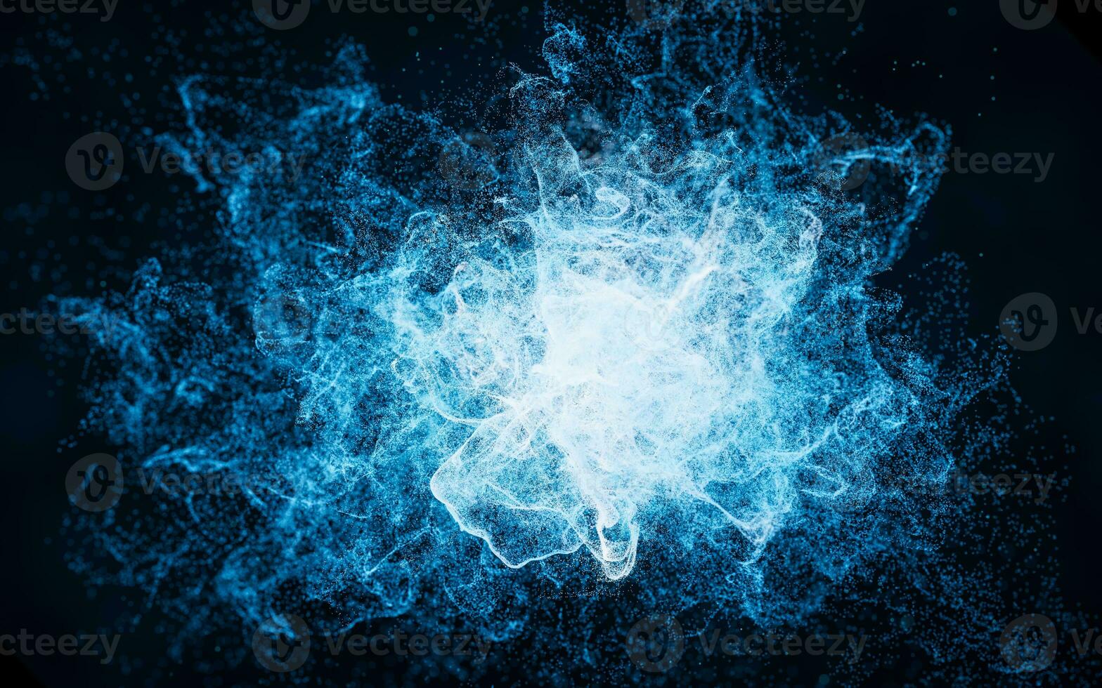 Abstract wave particles, diffuse powder, 3d rendering. photo