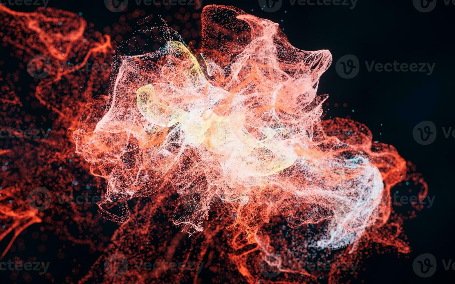 Abstract wave particles, diffuse powder, 3d rendering. photo