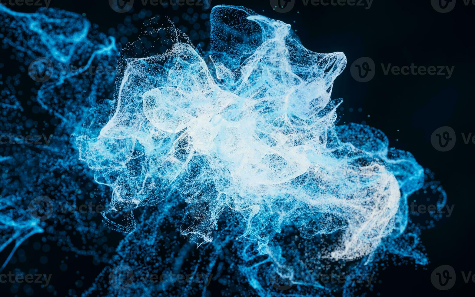 Abstract wave particles, diffuse powder, 3d rendering. photo