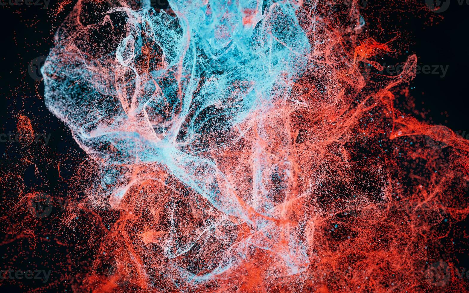 Abstract wave particles, diffuse powder, 3d rendering. photo