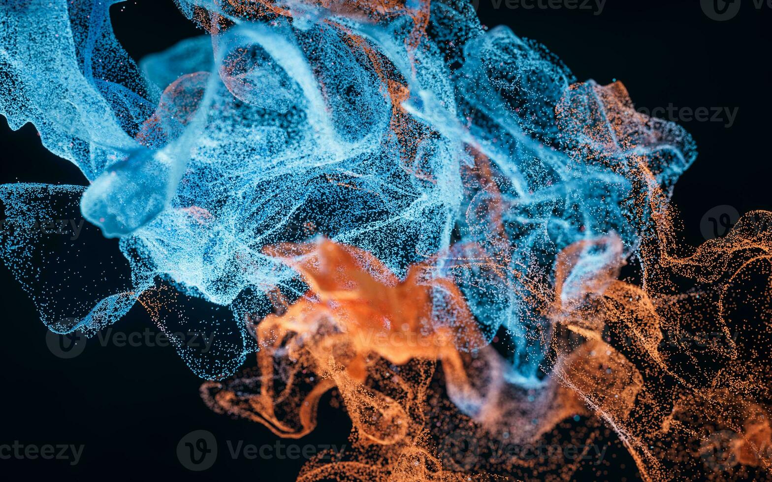 Abstract wave particles, diffuse powder, 3d rendering. photo