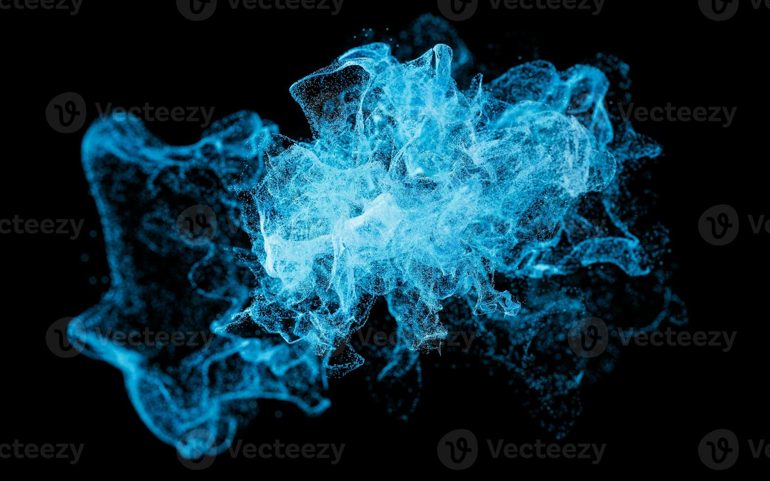 Abstract wave particles, diffuse powder, 3d rendering. photo