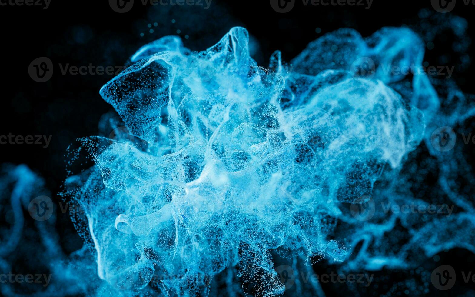 Abstract wave particles, diffuse powder, 3d rendering. photo