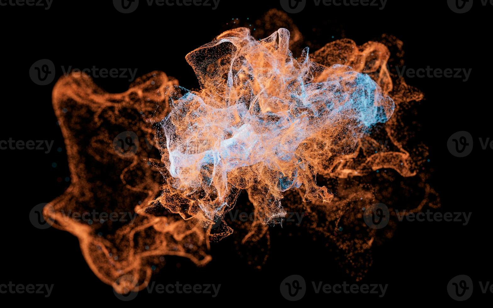 Abstract wave particles, diffuse powder, 3d rendering. photo