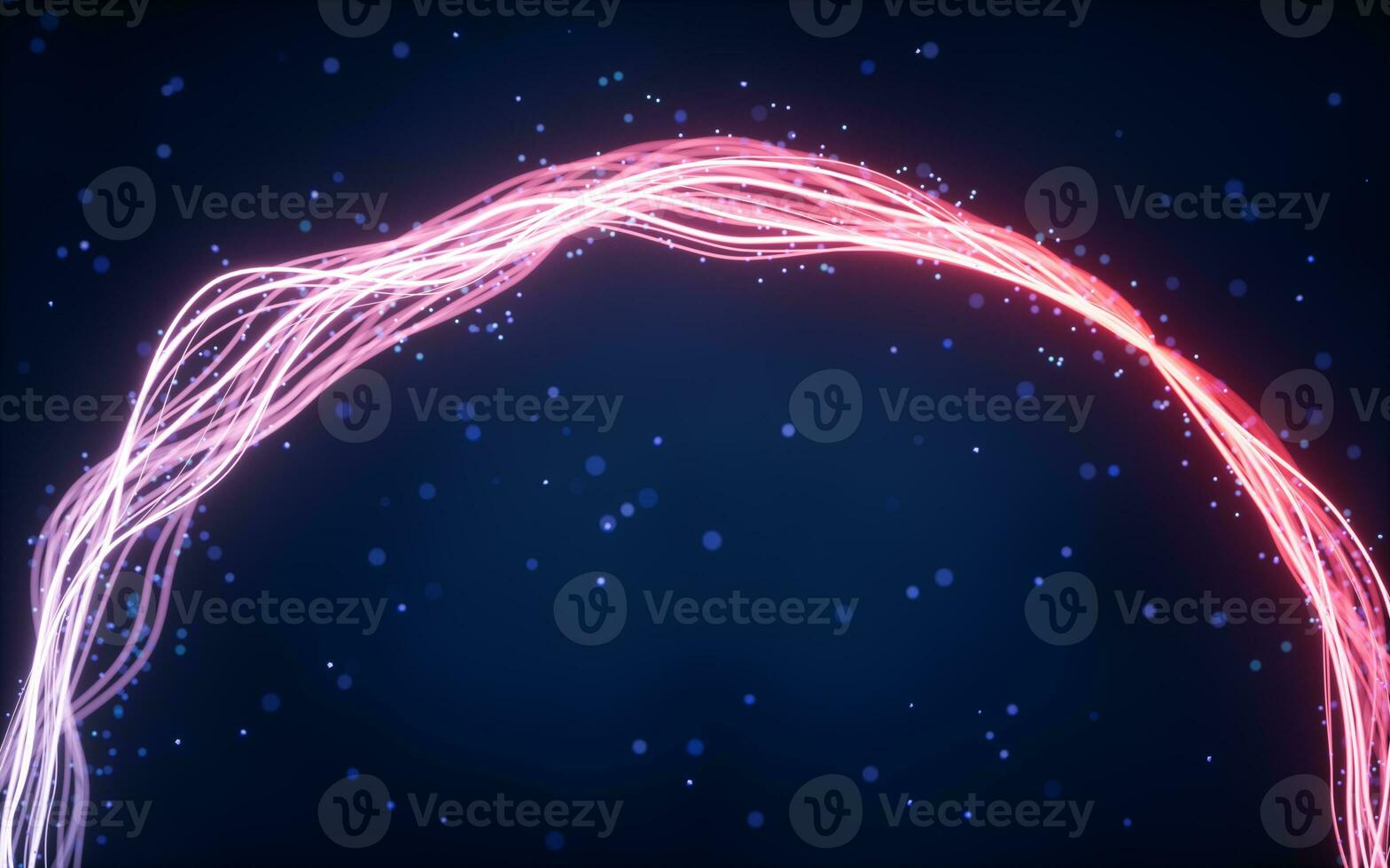 Abstract wave gradient curves and particles, 3d rendering. photo