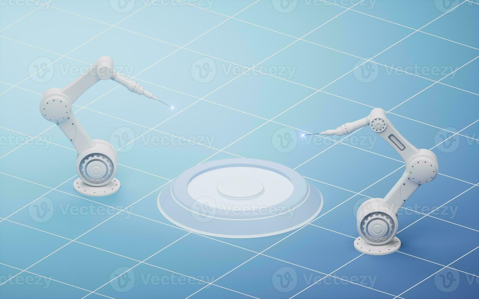 Mechanical arm with intelligent manufacturing concept, 3d rendering. photo