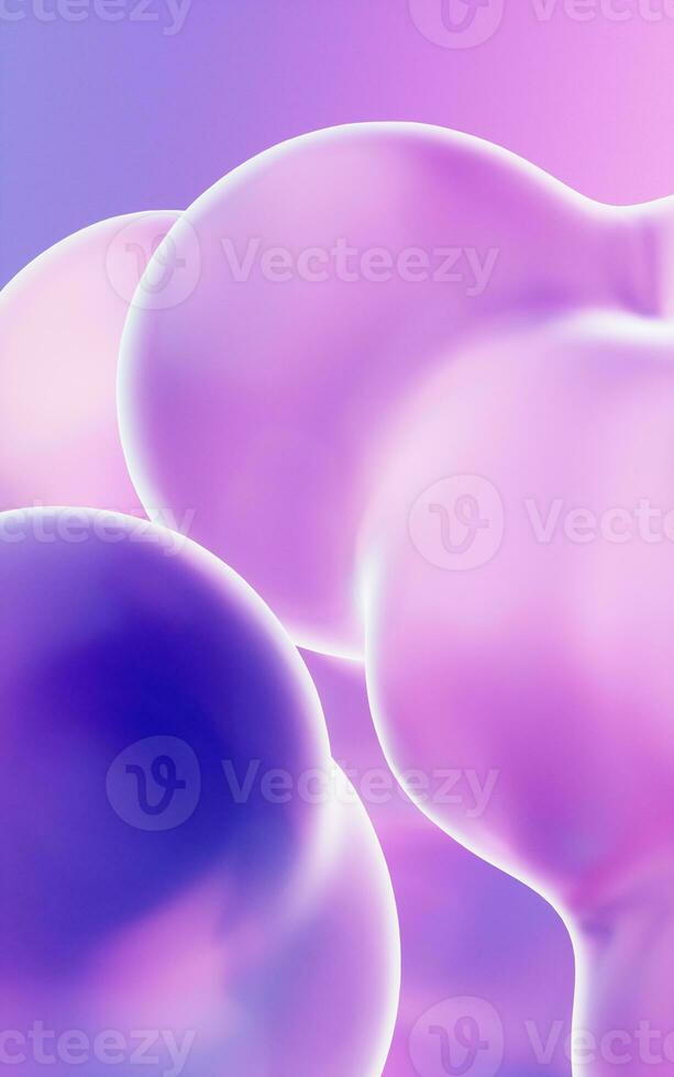 Transparent gradient bubbles, 3d rendering. photo