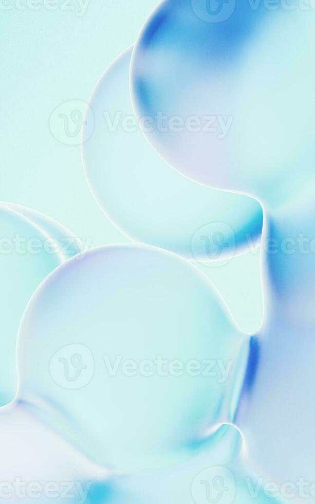 Transparent gradient bubbles, 3d rendering. photo