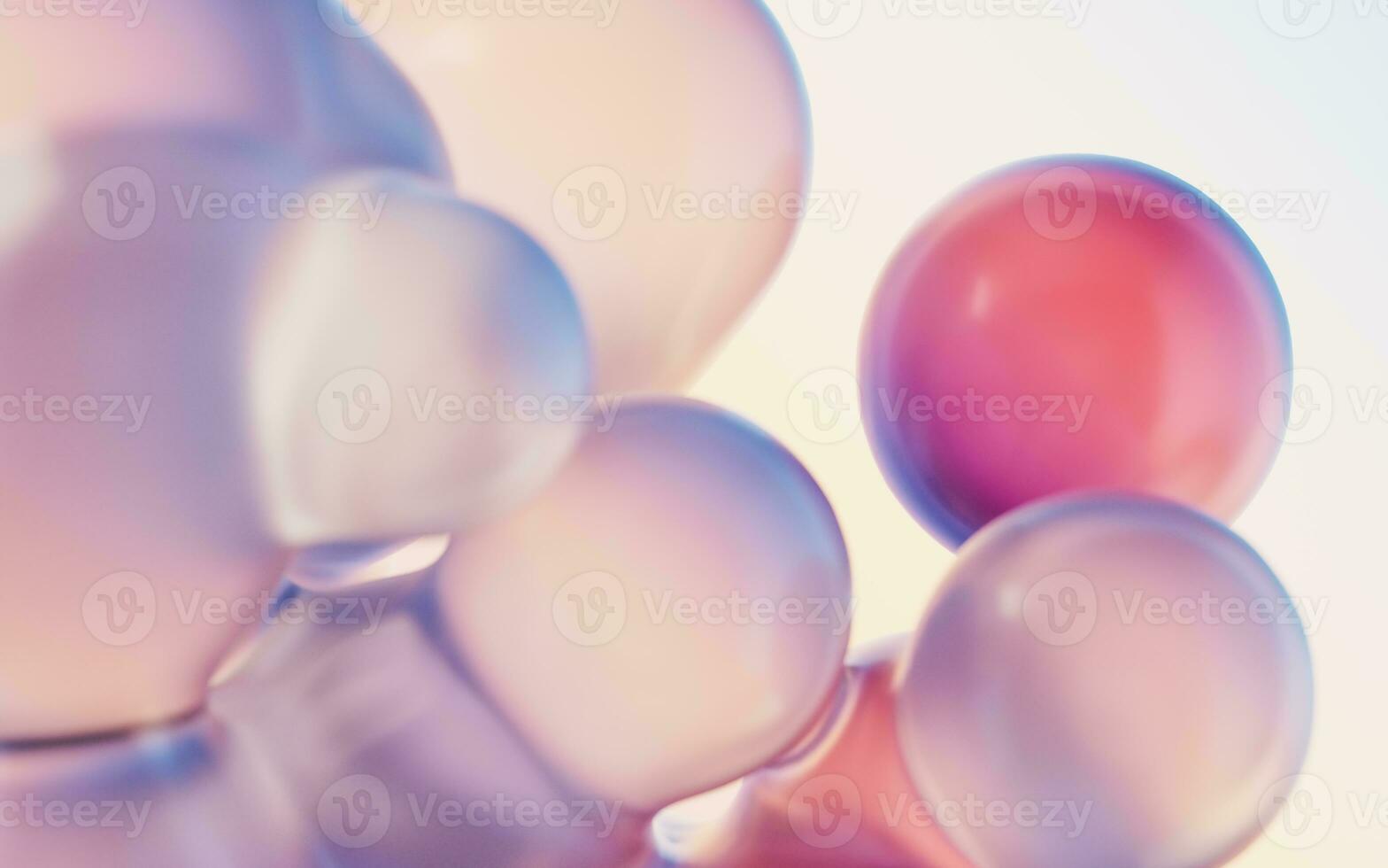 Transparent gradient bubbles, 3d rendering. photo