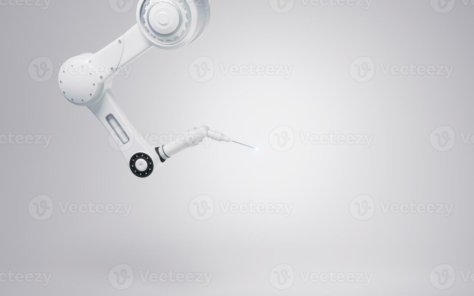 Mechanical arm with white background, 3d rendering. photo