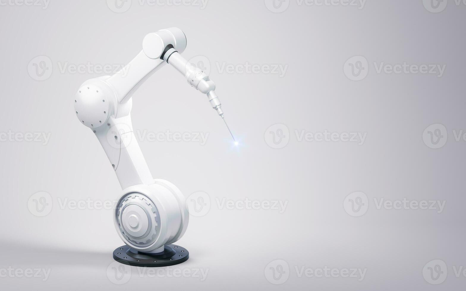 Mechanical arm with white background, 3d rendering. photo