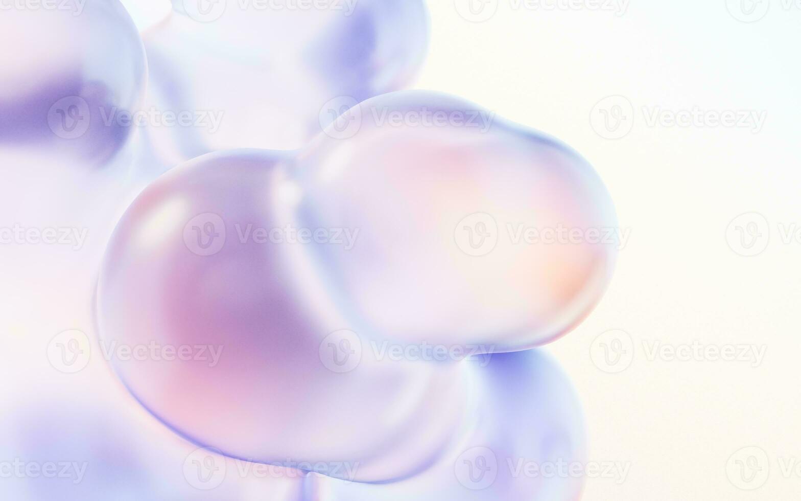 Transparent gradient bubbles, 3d rendering. photo