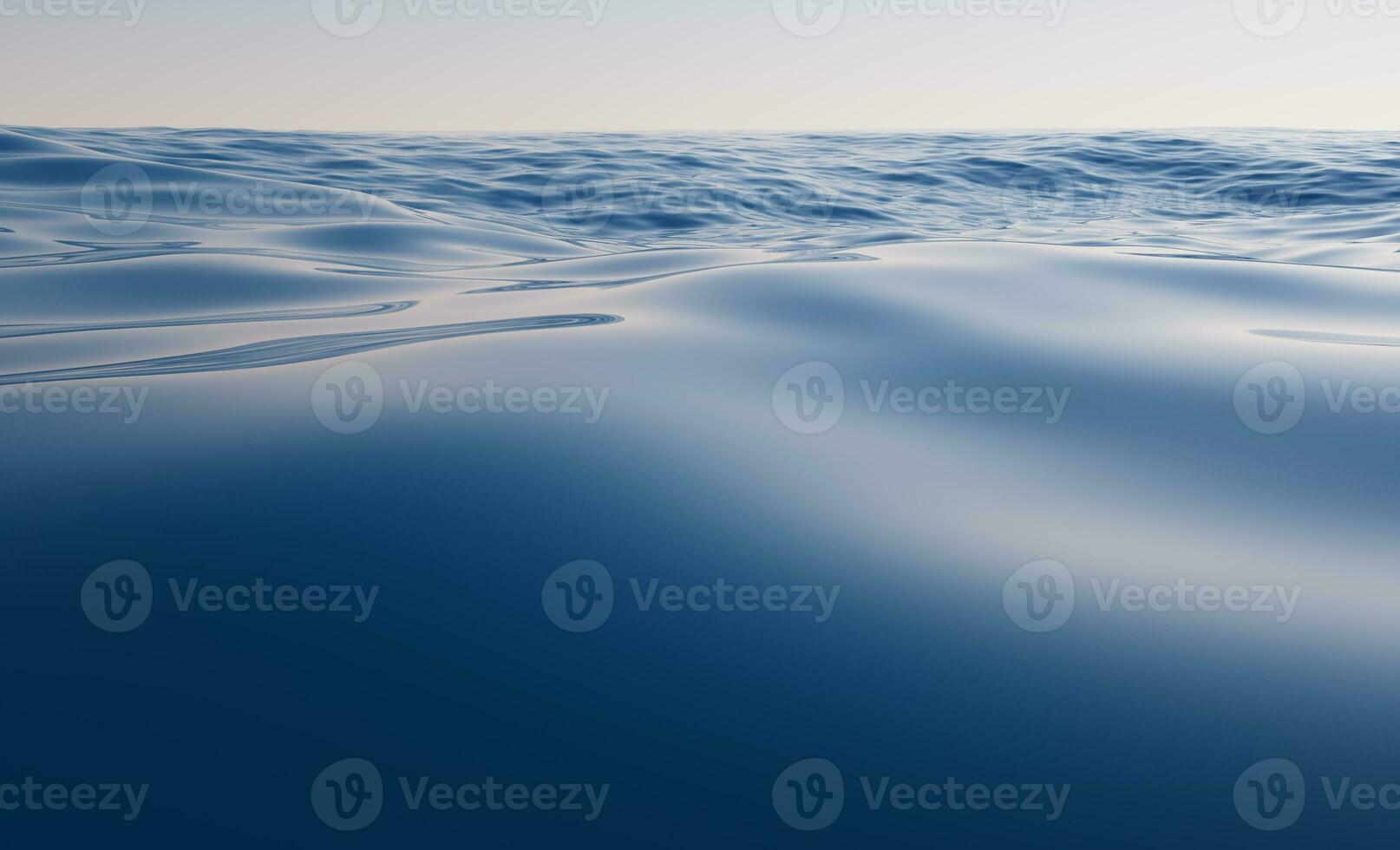 Empty water surface, 3d rendering. photo