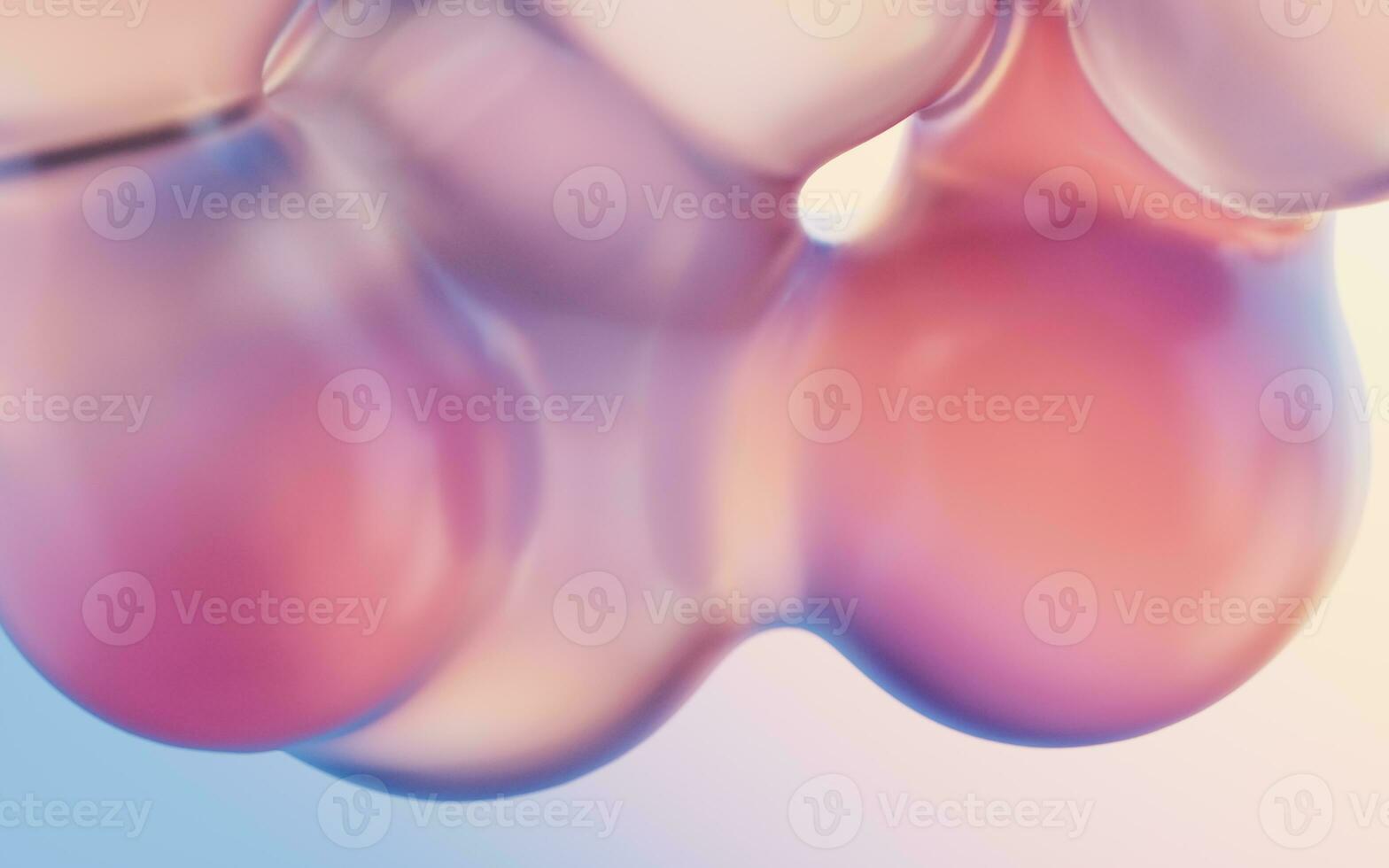 Transparent gradient bubbles, 3d rendering. photo