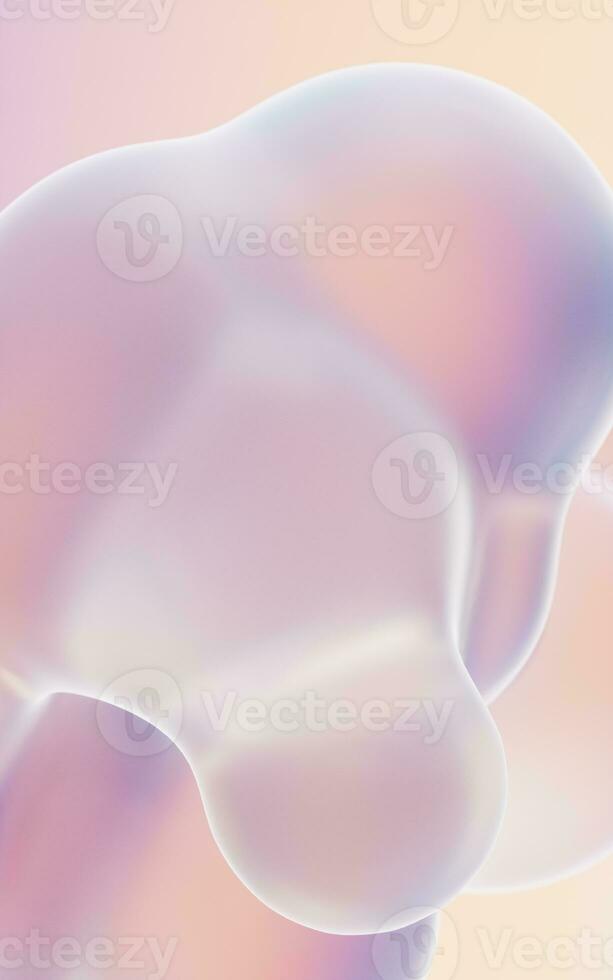 Transparent gradient bubbles, 3d rendering. photo